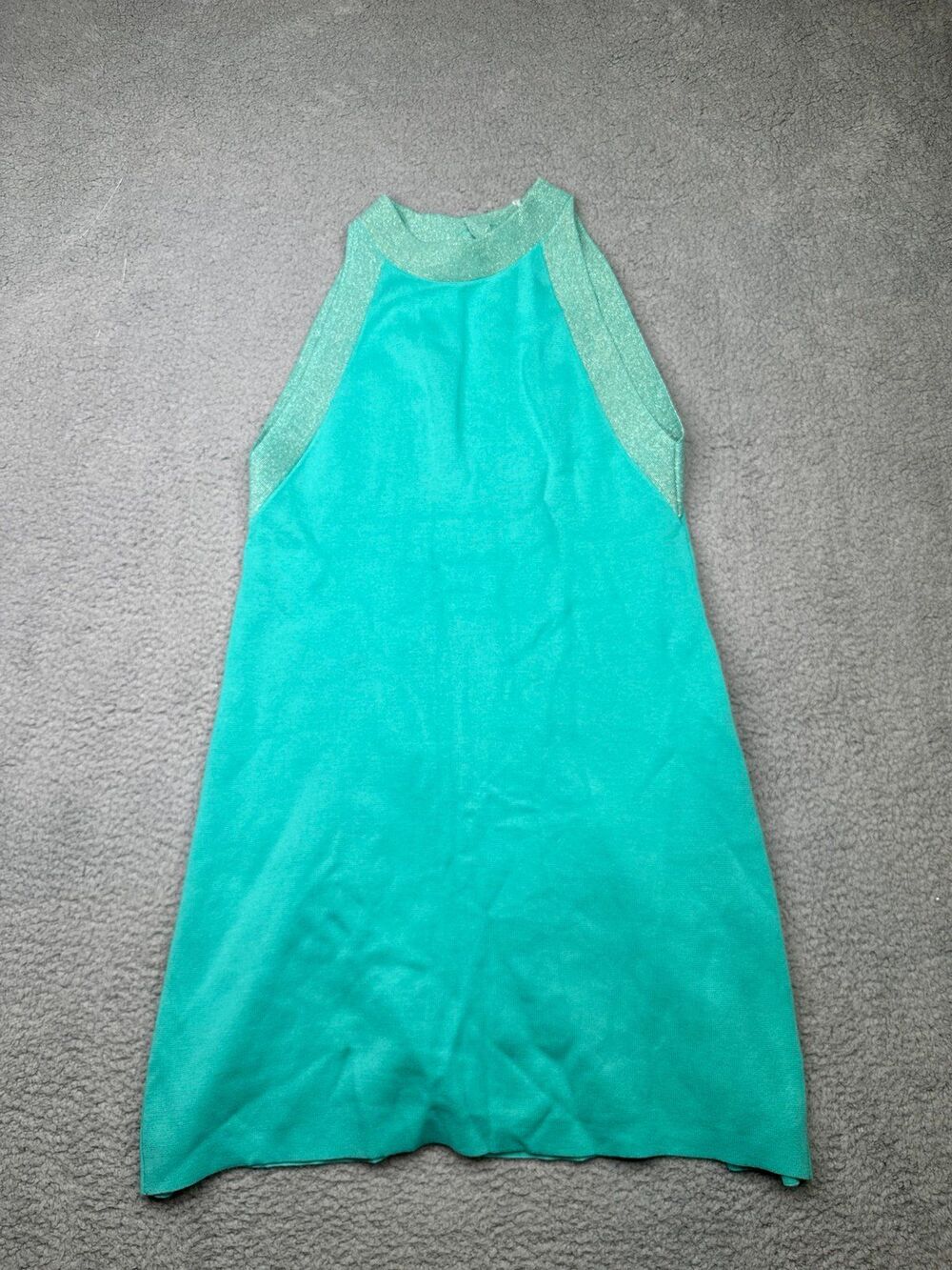 Trina Turk sleeveless peekaboo back aqua dress sz small